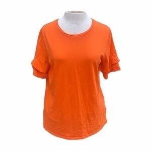 Michael Kors ruffle short sleeves orange, medium